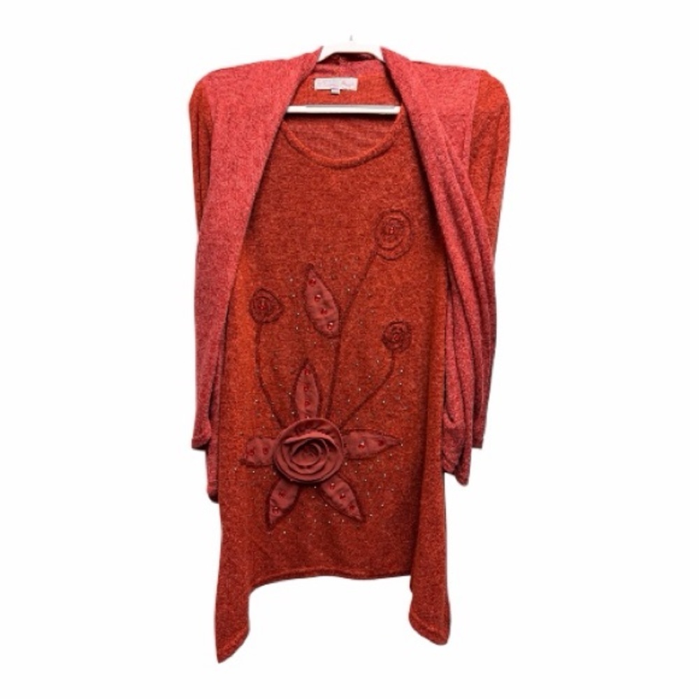 Pretty Angel Rust Cardigan Dress Set - Picture 3 of 4